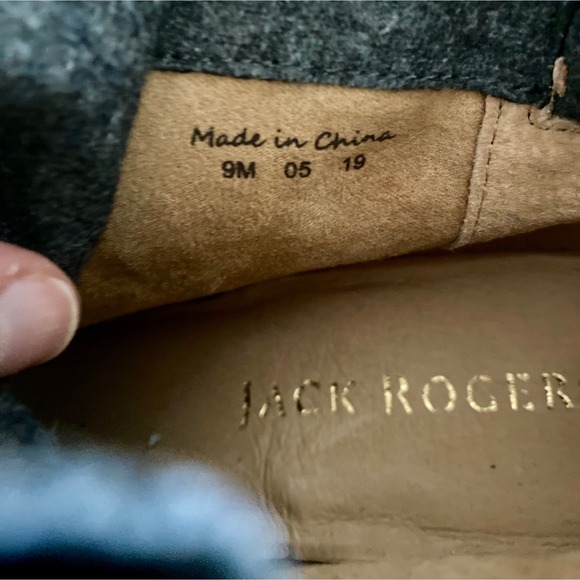 Jack Rogers Poppy Flannel Hiker Boots Block Grey Heel 9M NWOT/B - Picture 8 of 10